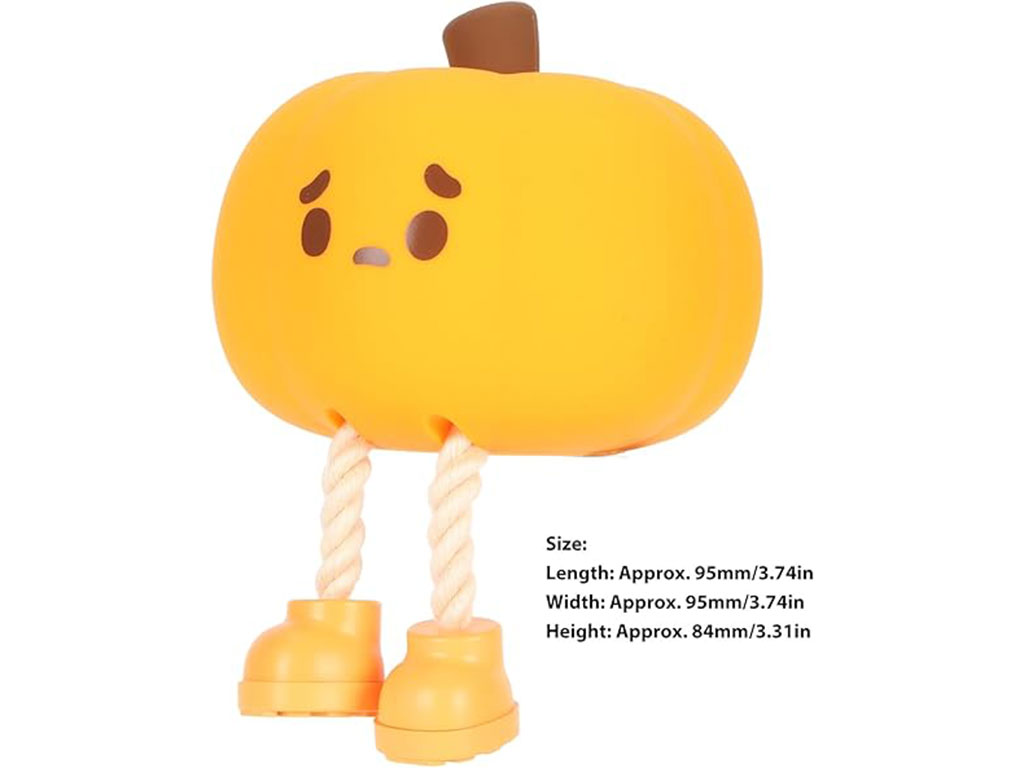 چراغ خواب سیلیکونی، لمسی و شارژی طرح کدو ناراحت