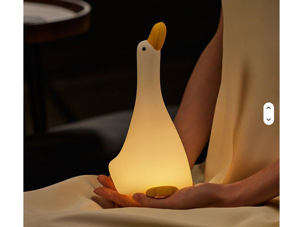 چراغ خواب سیلیکونی شارژی مدل ضربه ای طرح اردک سر بالا