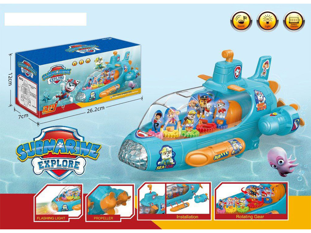 زیر دریایی موزیکال و چراغ دار اسباب بازی طرح سگ های نگهبان