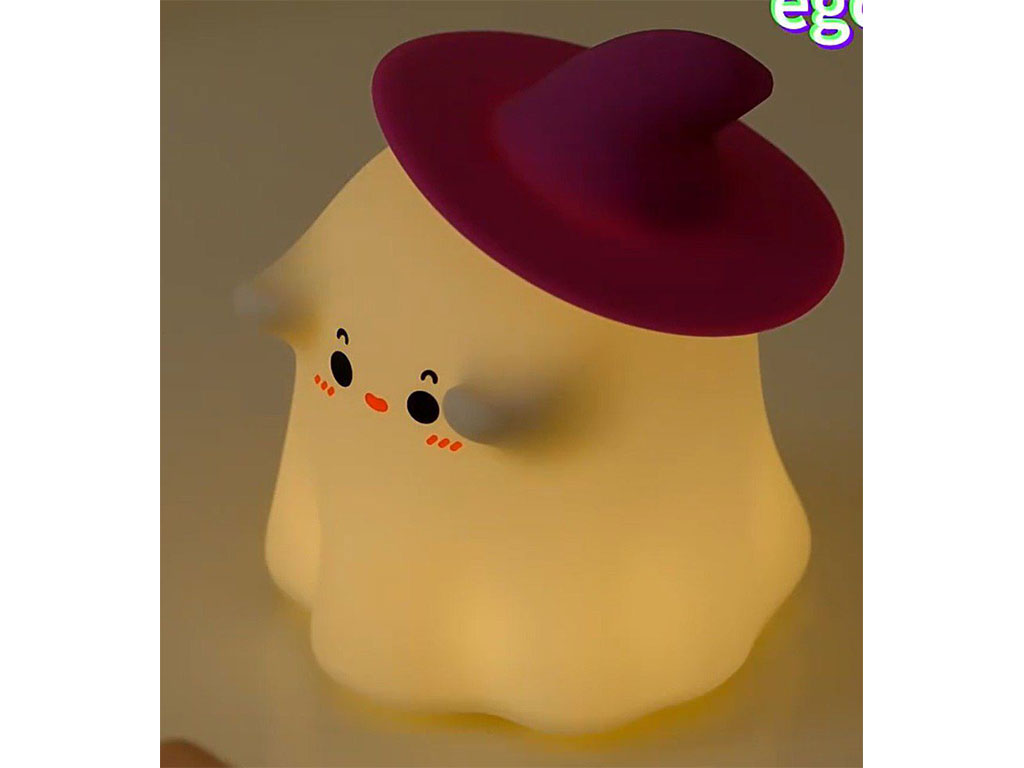 چراغ خواب سیلیکونی شارژی طرح شبح کلاهدار