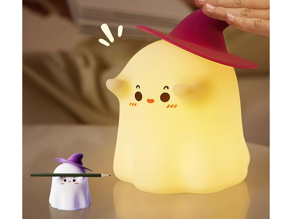 چراغ خواب سیلیکونی شارژی طرح شبح کلاهدار