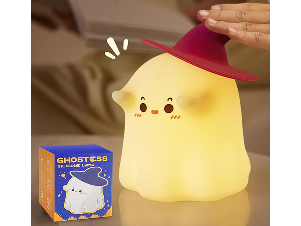 چراغ خواب سیلیکونی شارژی طرح شبح کلاهدار