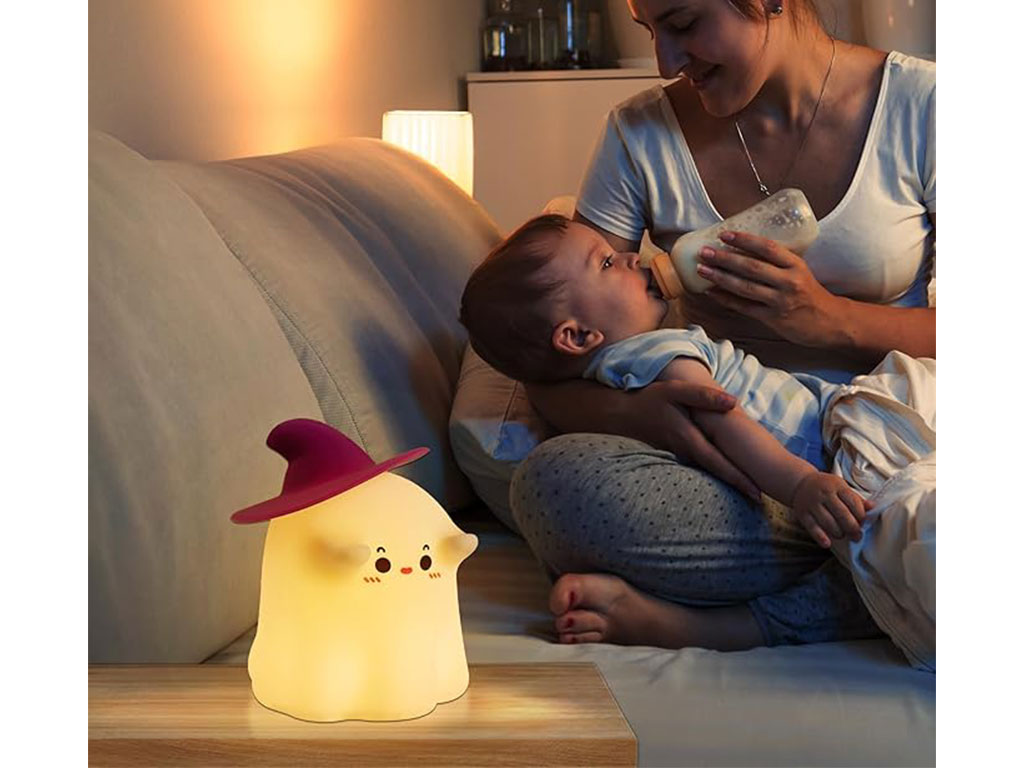 چراغ خواب سیلیکونی شارژی طرح شبح کلاهدار