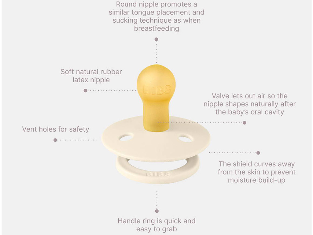پستانک دو عددی سایز یک بالای 0 ماه ماه بیبس BIBS