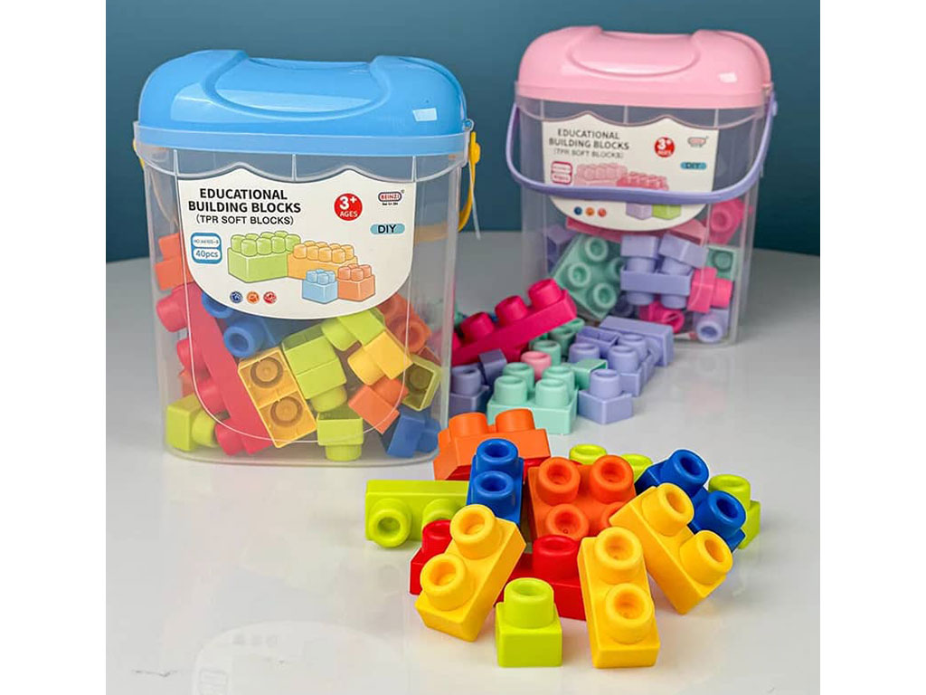 لگو نرم 40 تکه سطلی