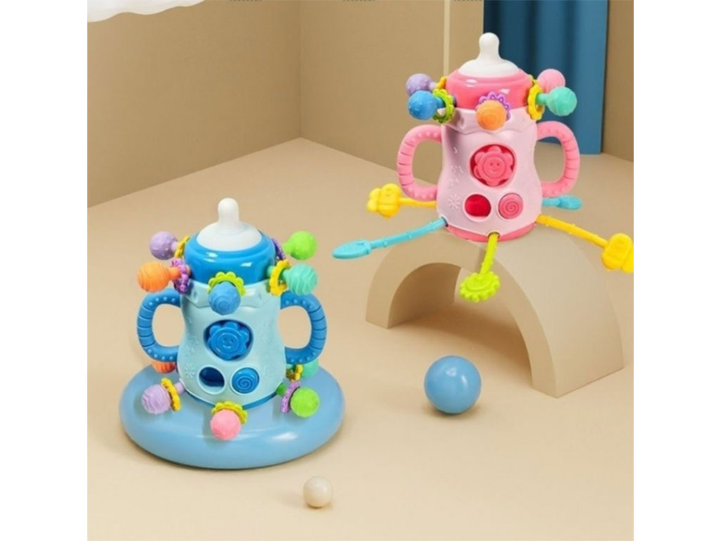 بیزی کیوب یا بیزی بال جغجغه ای دندانگیر طرح شیشه شیر فانتزی