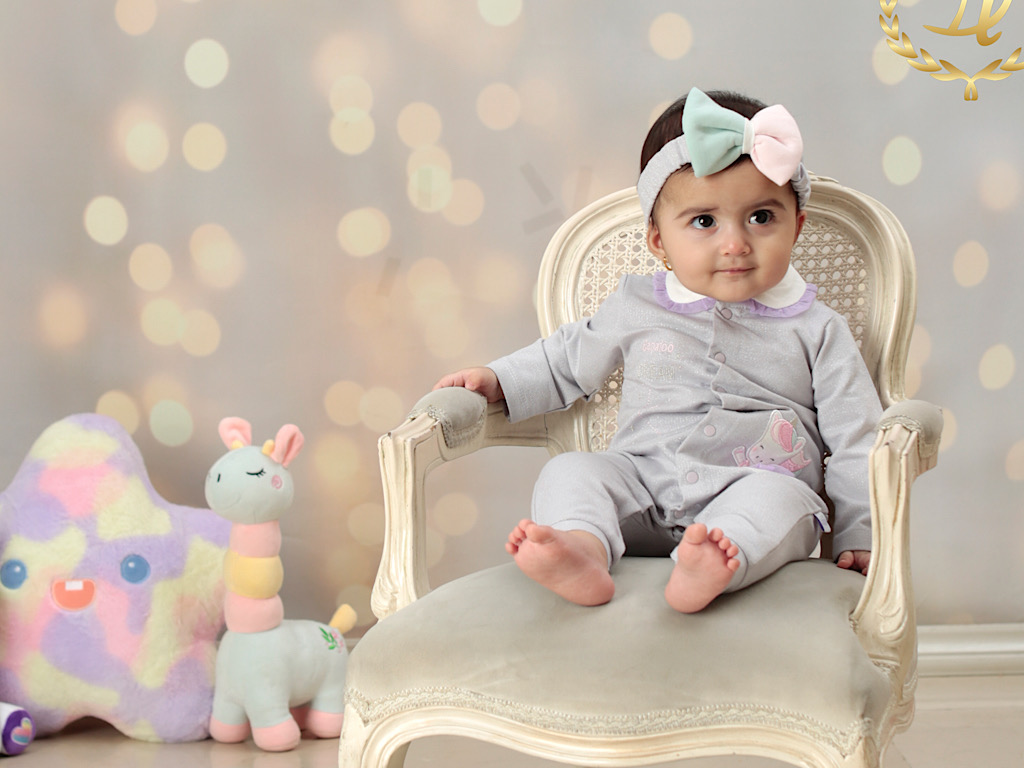 سرهمی شاین نوزادی دخترانه طرح اسب تک شاخ  با هدبند دانالو Danaloo