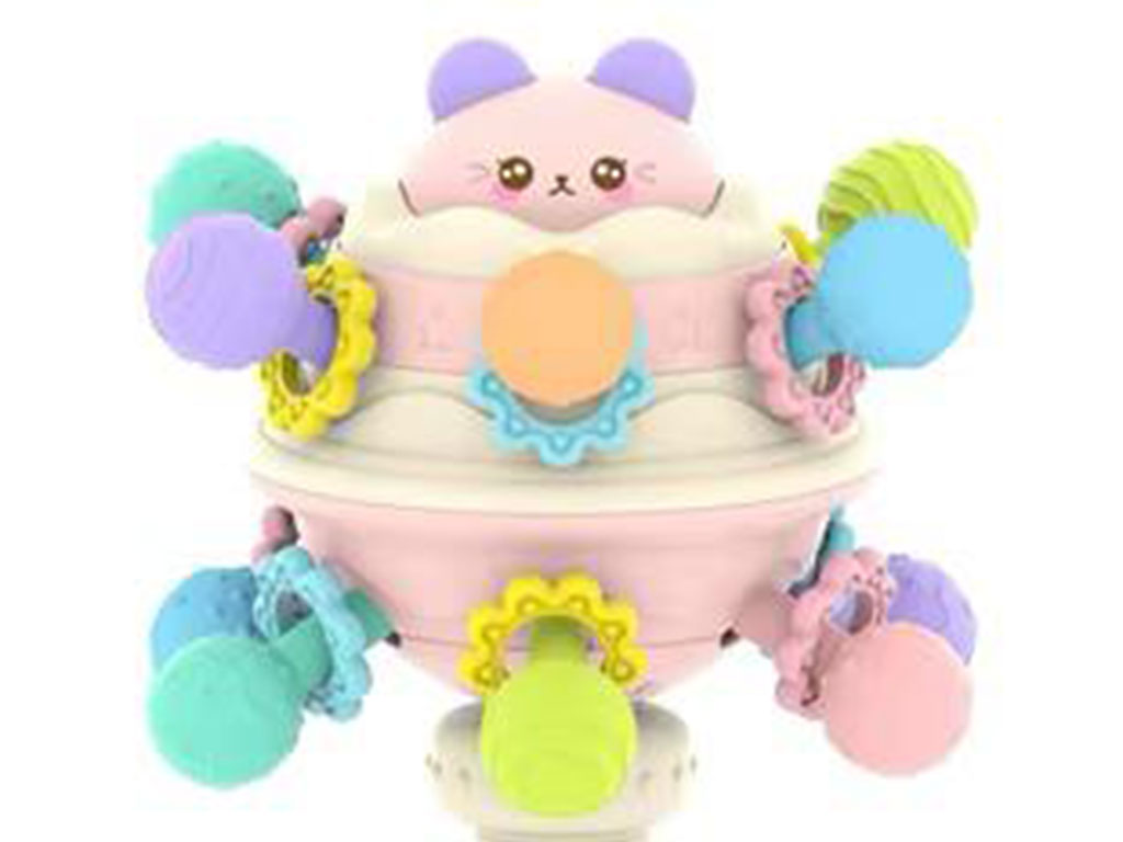 بیزی کیوب یا بیزی بال جغجغه ای دندانگیر طرح خرس لپ گلی