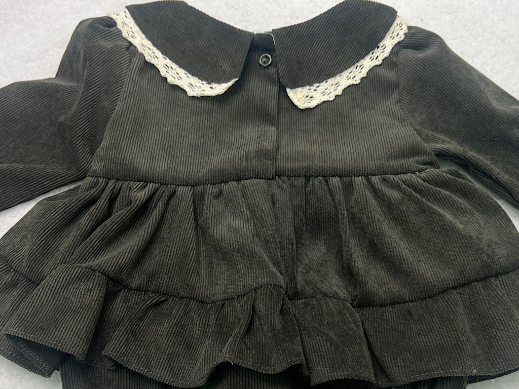 پیراهن زیر دکمه  دخترانه جنس مخمل کبریتی  یشمی