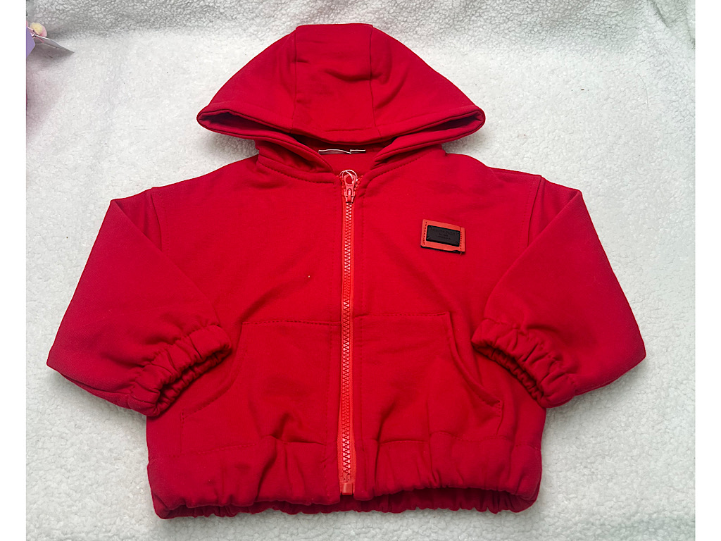 سوییشرت کلاهدار  داخل کرکی قرمز رنگ کندی candy