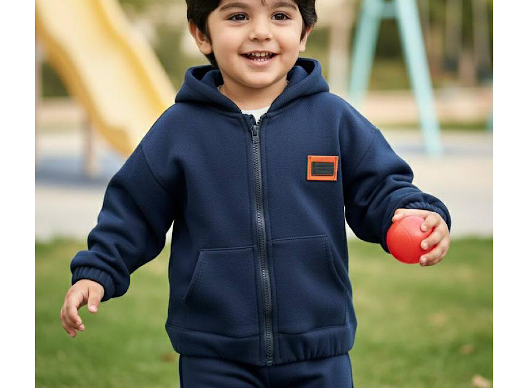 سوییشرت کلاهدار  داخل کرکی سرمه ای  رنگ کندی candy