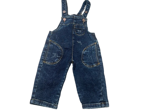 شلوار پیشبندی  جین سرمه ای گپ