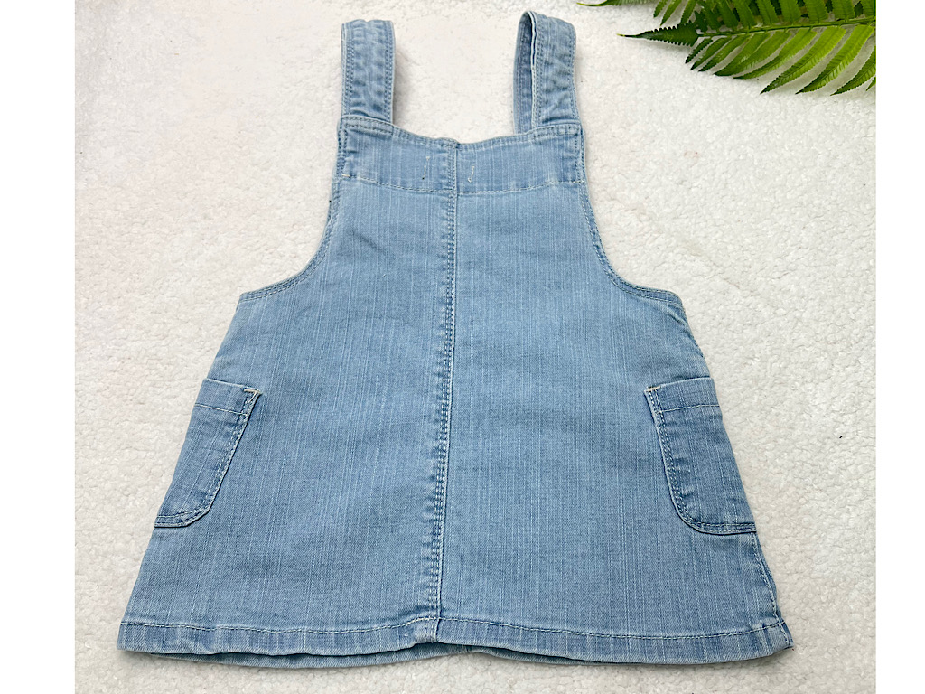 سارافون جین پیشبندی آبی روشن  دخترانه نوزاد و کودک   گپ