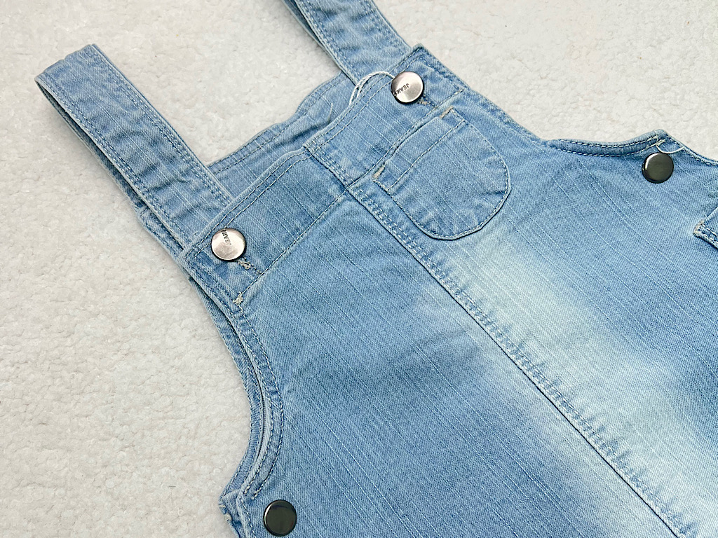 سارافون جین پیشبندی آبی روشن  دخترانه نوزاد و کودک   گپ