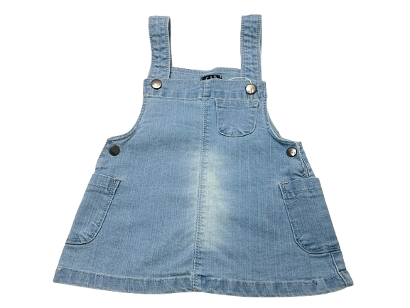 سارافون جین پیشبندی آبی روشن  دخترانه نوزاد و کودک   گپ