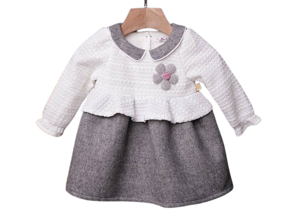 پیراهن دخترانه  گیپور و  فوتر یقه ب ب   نیوبرن