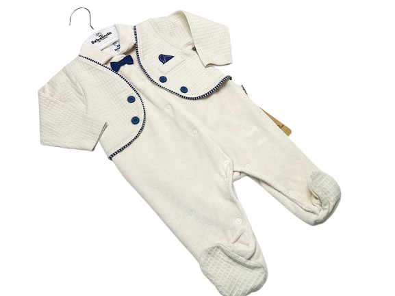 سرهمی جوراب و جلیقه دار مخملی نوزادی پسرانه بب لینا BEBELINNA