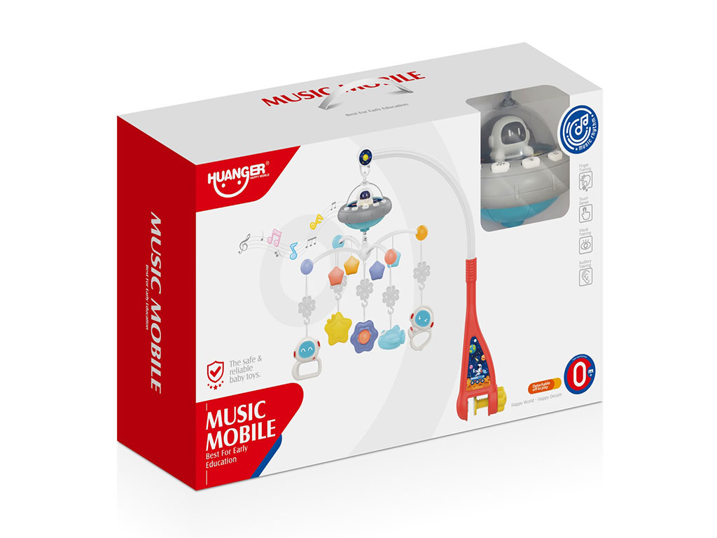 آویز تخت موزیکال و گردان چراغدار نوزادی طرح فضانورد هانگر huanger