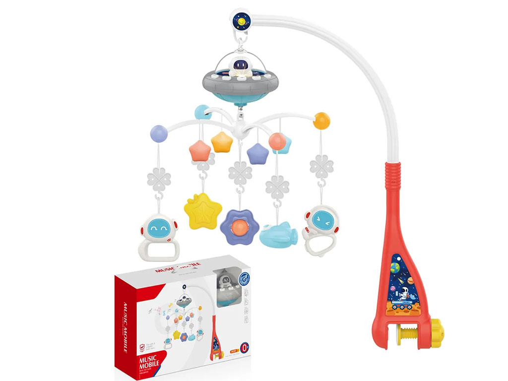 آویز تخت موزیکال و گردان چراغدار نوزادی طرح فضانورد هانگر huanger