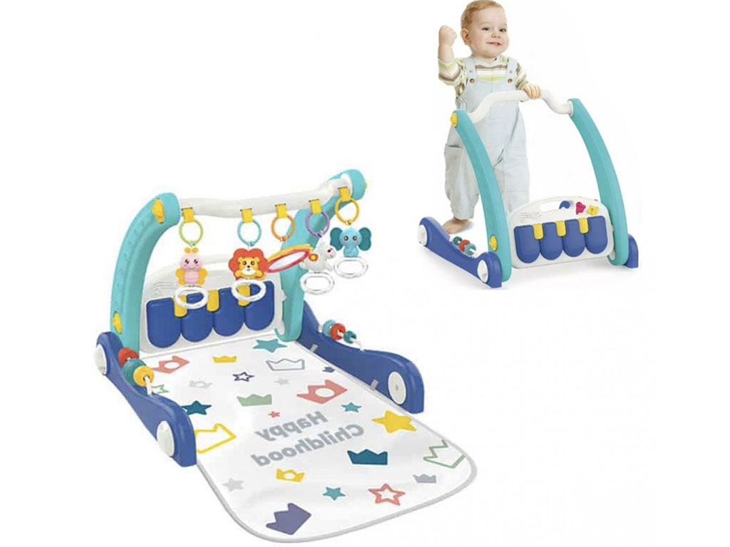 تشک بازی و واکر موزیکال نوزادی 2 در 1 طرح هپی هانگر huanger