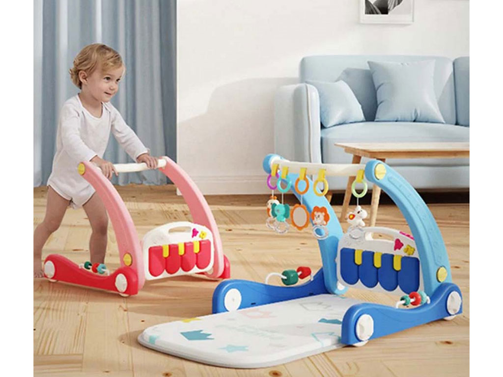 تشک بازی و واکر موزیکال نوزادی 2 در 1 طرح هپی هانگر huanger