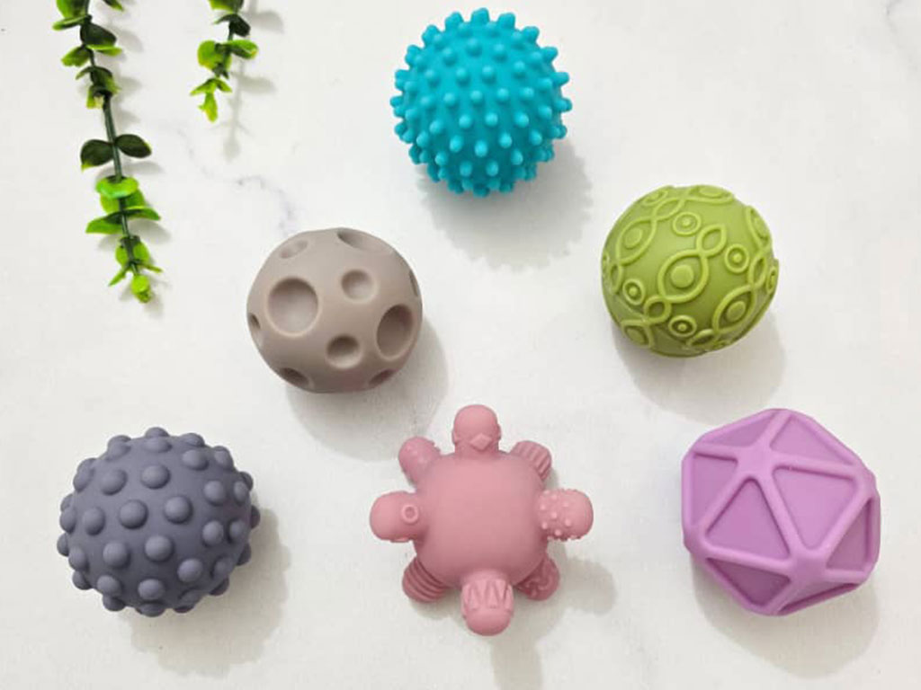 توپ حسی سوتی 6 عددی نوزادی طرح 1082