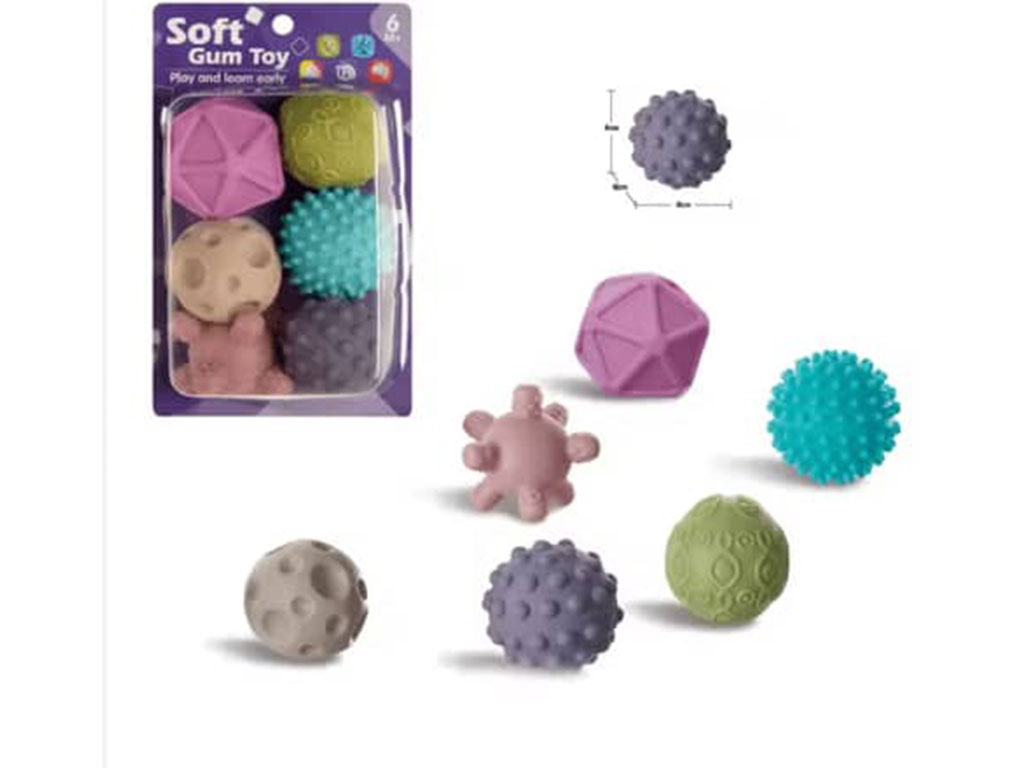 توپ حسی سوتی 6 عددی نوزادی طرح 1082