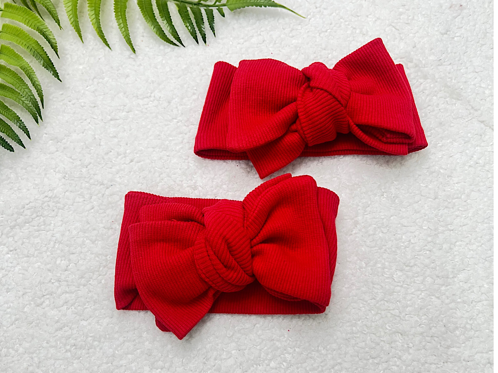 هدبند قرمز کبریتی  با پاپیون درشت