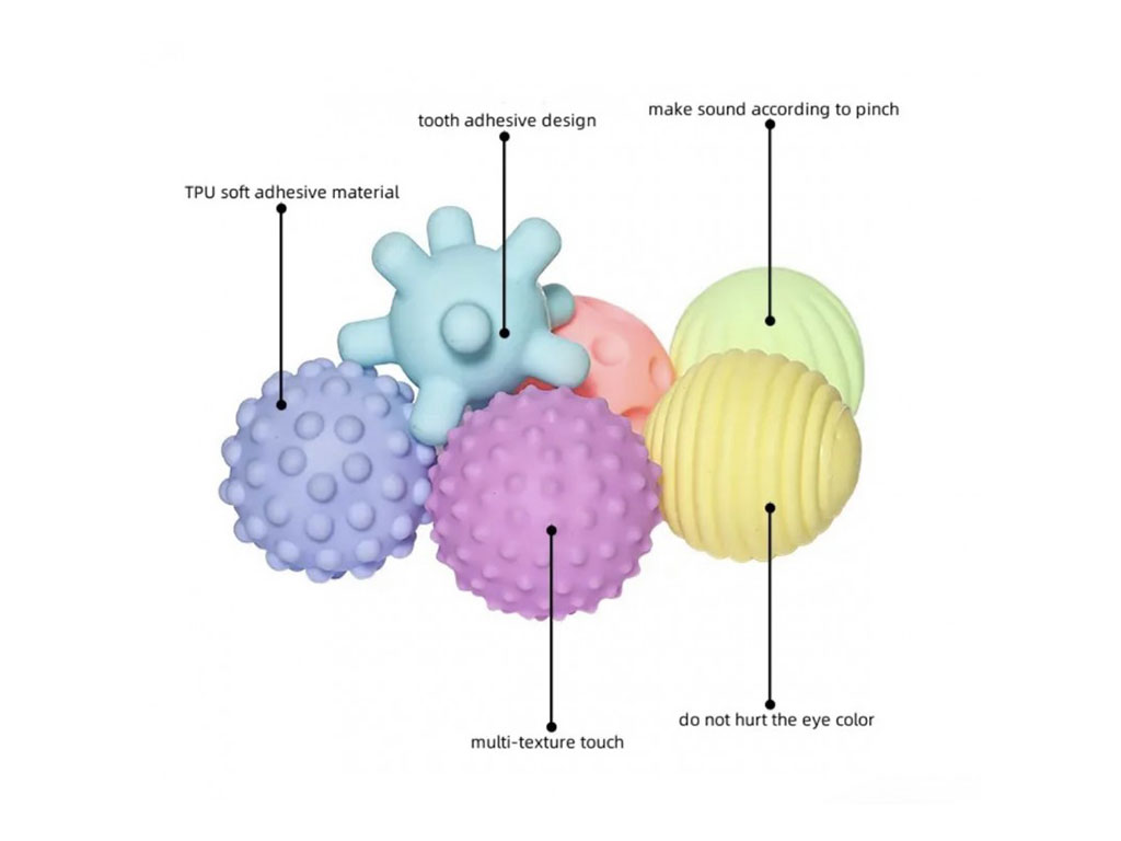 توپ حسی سوتی آب پران 6 عددی نوزادی