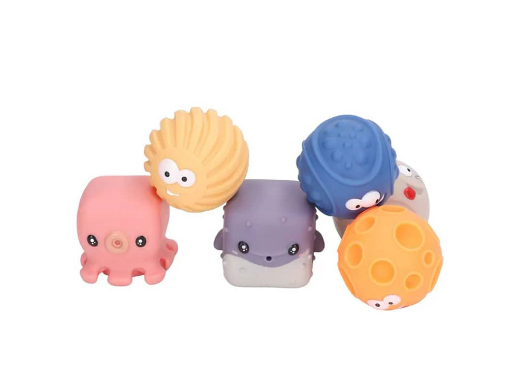 توپ حسی سوتی 6 عددی نوزادی طرح دریایی