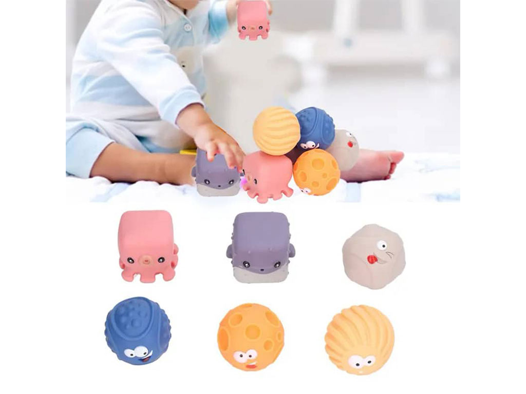 توپ حسی سوتی 6 عددی نوزادی طرح دریایی