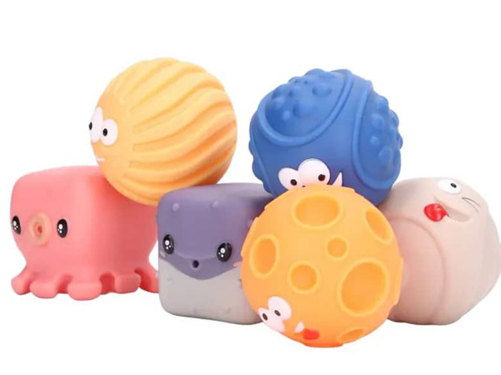 توپ حسی سوتی 6 عددی نوزادی طرح دریایی