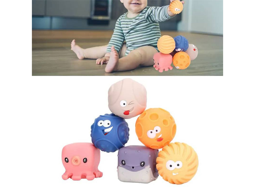 توپ حسی سوتی 6 عددی نوزادی طرح دریایی