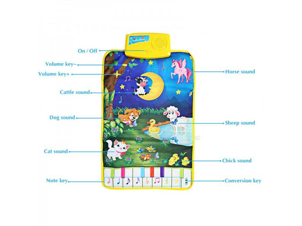سفره موزیکال نوزادی طرح حیوانات اهلی شب