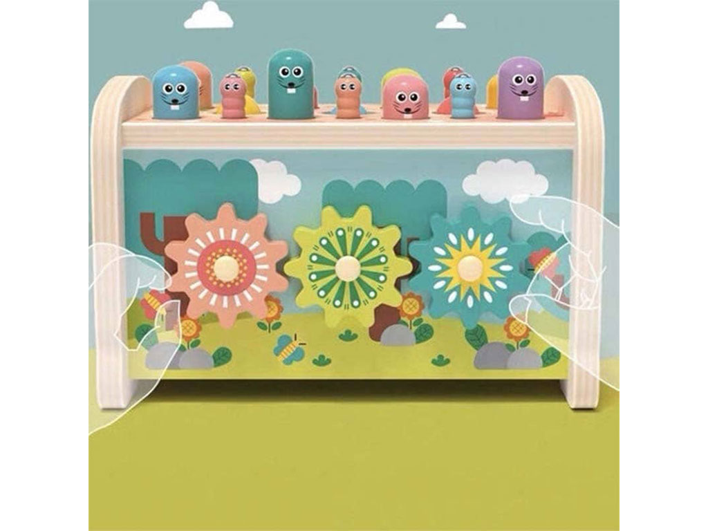 بازی چکشی و بلز و ماهیگیری 3 در 1 چوبی اسباب بازی