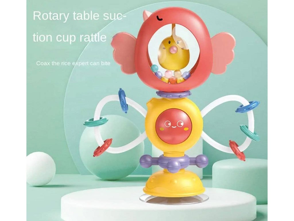 بیزی کیوب جغجغه ای چسبان دندانگیردار طرح پرنده