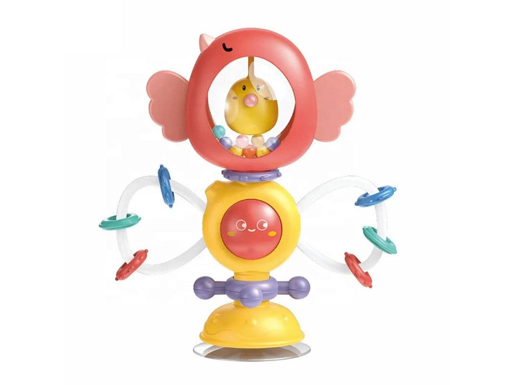 بیزی کیوب جغجغه ای چسبان دندانگیردار طرح پرنده