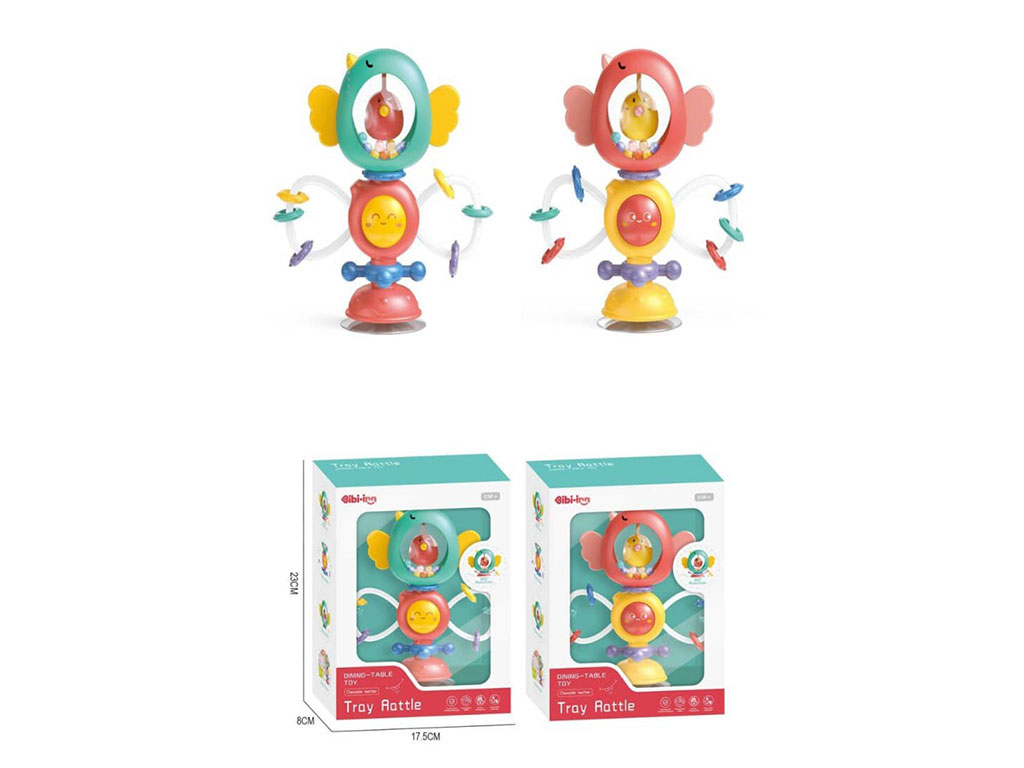 بیزی کیوب جغجغه ای چسبان دندانگیردار طرح پرنده