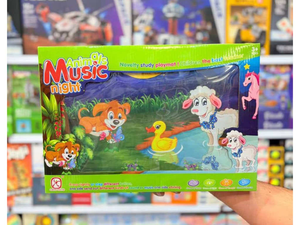 سفره موزیکال نوزادی طرح حیوانات اهلی شب