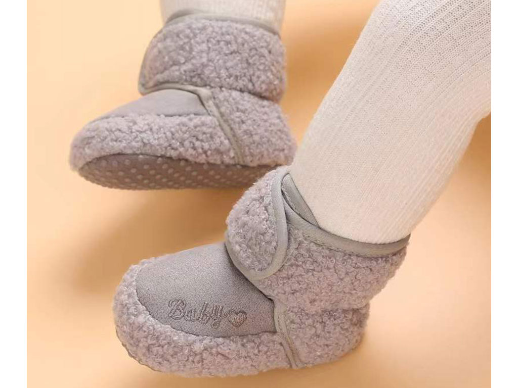 پاپوش ساق دار زمستانی استپ دار توکرکی رنگ طوسی طرح baby