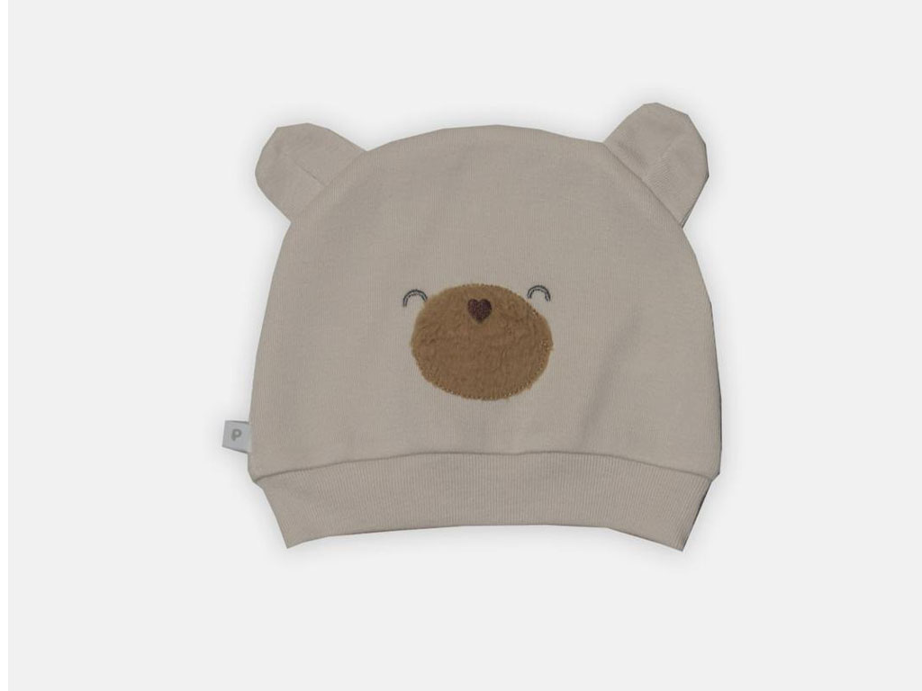کلاه نخی نوزادی گوشدار طرح Lachin پاپو - نسکافه ای روشن papo