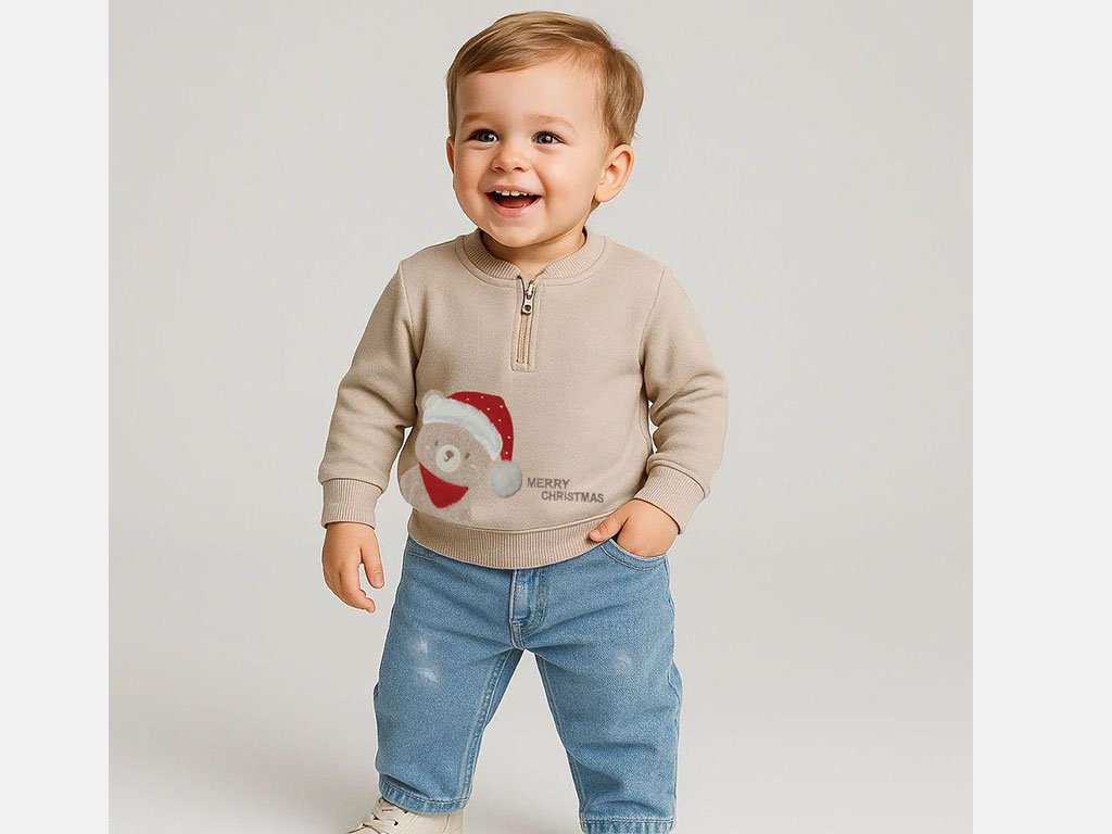 ست بلوز تو کرک با شلوار جین نوزادی طرح Bili پاپو papo