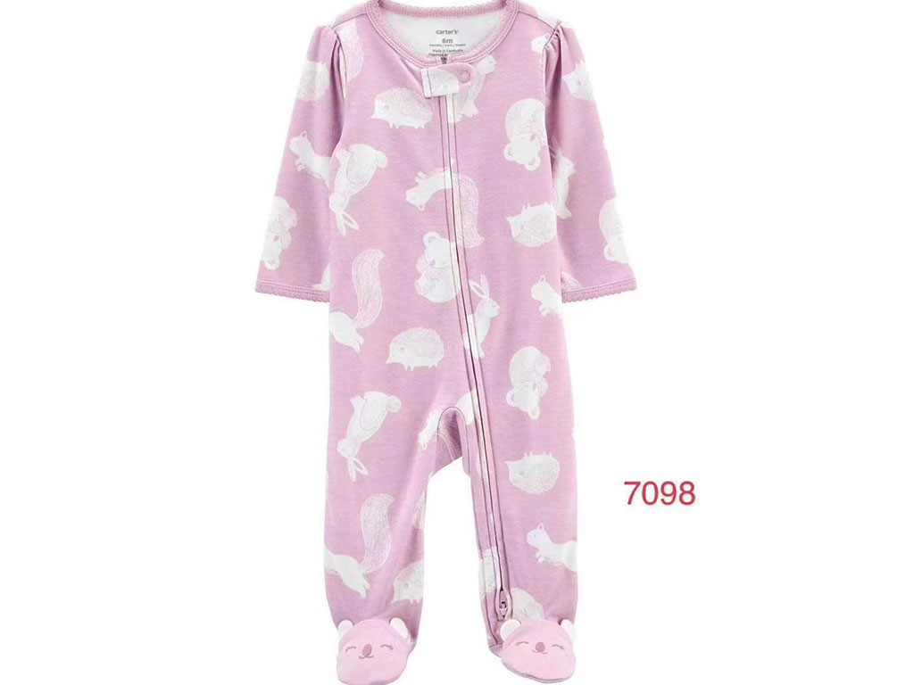 سرهمی جورابدار نوزادی  دخترانه یاسی رنگ طرح کوالا و  خرگوش  کارترز carters