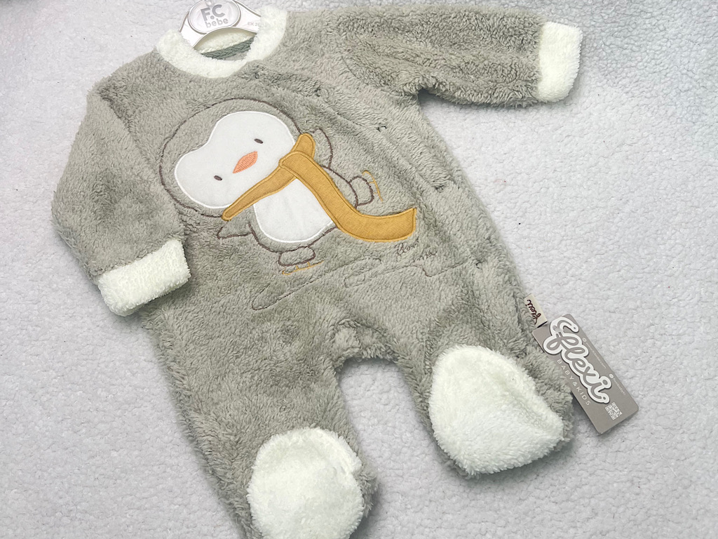 سرهمی جورابدار نوزادی طرح پنگوئن پولیشی فلکسی  FLEXI