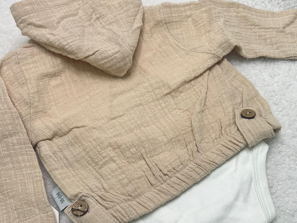 ست سه تکه نوزادی پسرانه  کتان نخ دارای گلدوزی ELCI