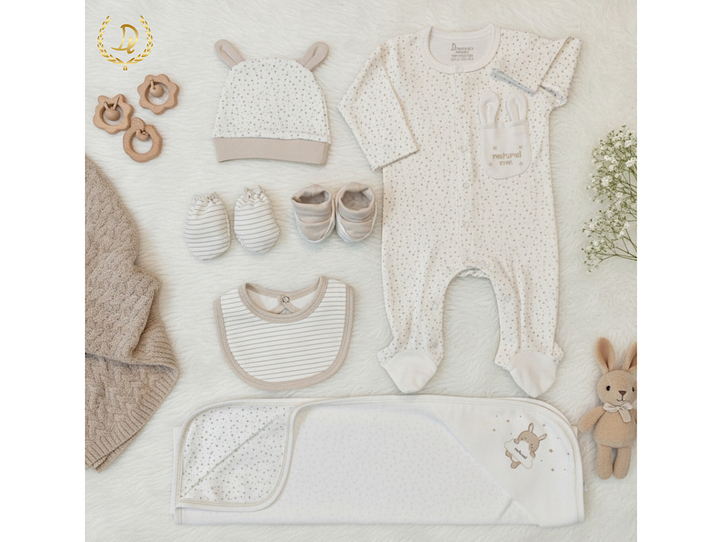 ست بیمارستانی 7 تکه طرح خرگوش و ابر و ستاره دانالو danaloo