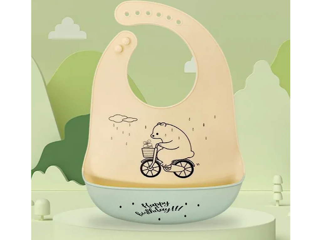 پیشبند کاسه ای سیلیکونی نوزادی طرح حیوانات