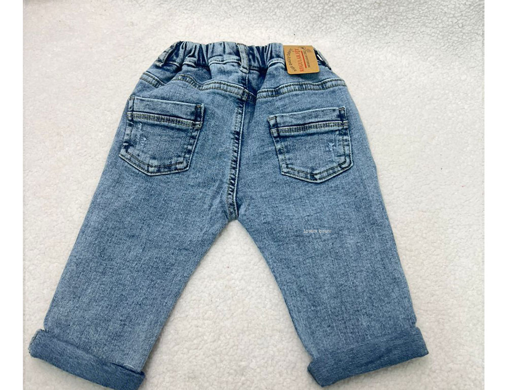 شلوار جین پسرانه مام استایل زاپ دار رنگ آبی روشن آرمانی بیبی armani baby