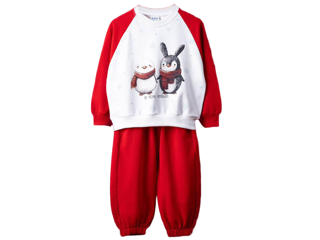 ست بلوز و شلوار دورس نوزاد و کودک طرح  پنگوئن  بشیر BASHIR