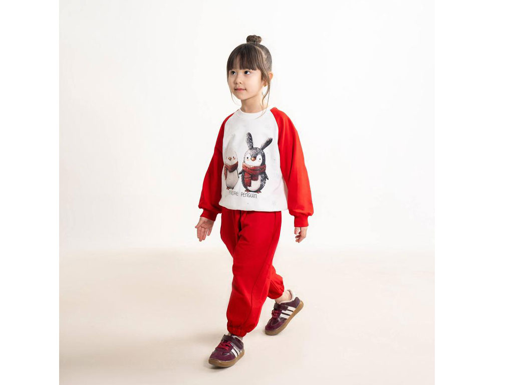 ست بلوز و شلوار دورس نوزاد و کودک طرح  پنگوئن  بشیر BASHIR